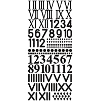 Rayher 30093576 - Números de Reloj Adhesivos (10 x 23 cm)- Color Negro
